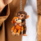 🐵💕 Porte-clés singe câlin viral Punch - Cadeau touchant pour les amoureux des animaux, la famille, les amis et les proches 🎁