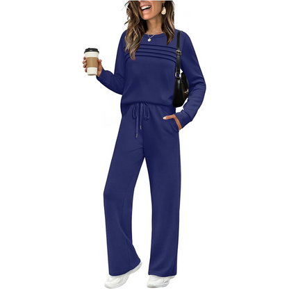 📢📢 50 % de réduction !! ⏰Ensemble Femme Décontracté avec Haut et Pantalon à Cordon de Serrage👕👖