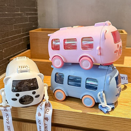 🎁 Meilleurs cadeaux pour les enfants 🚌 Bouteille d'eau portable en forme de bus avec sangle de transport