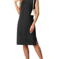 🔥Soldes d'été 50 %🌸Robe mi-longue ample fendue à col rond et poches pour femme
