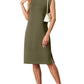 🔥Soldes d'été 50 %🌸Robe mi-longue ample fendue à col rond et poches pour femme