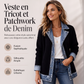 ⌛Dernier jour -60%🔥🧥Veste Femme en Maille & Denim🎁