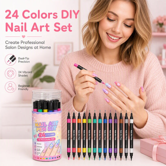💅🎨 Set de 12 stylos nail art – Double pointe, tracé précis et créativité illimitée pour des ongles élégants à la maison 🖌️
