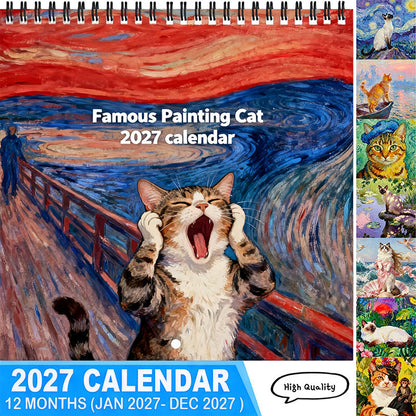 🗓️🐱 Calendrier 2027 Mèmes de Chats Drôles✨