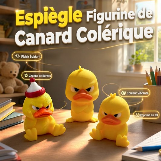 Jouet de bureau canard jaune en colère imprimé en 3D