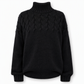 Pull en maille col roulé décontracté de couleur unie