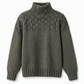 Pull en maille col roulé décontracté de couleur unie
