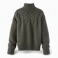 Pull en maille col roulé décontracté de couleur unie