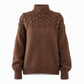 Pull en maille col roulé décontracté de couleur unie