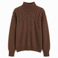 Pull en maille col roulé décontracté de couleur unie