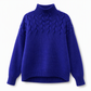Pull en maille col roulé décontracté de couleur unie