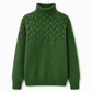 Pull en maille col roulé décontracté de couleur unie
