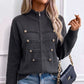 Veste en maille décontractée à double fermeture éclair pour femme